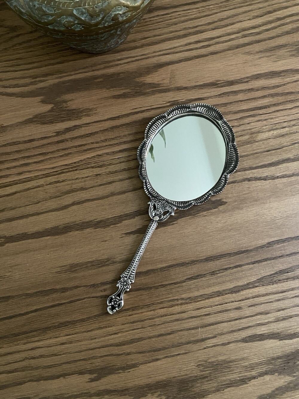 Vintage Silver Plated Hand Mirror Vanity Accessory Vintage Mirror